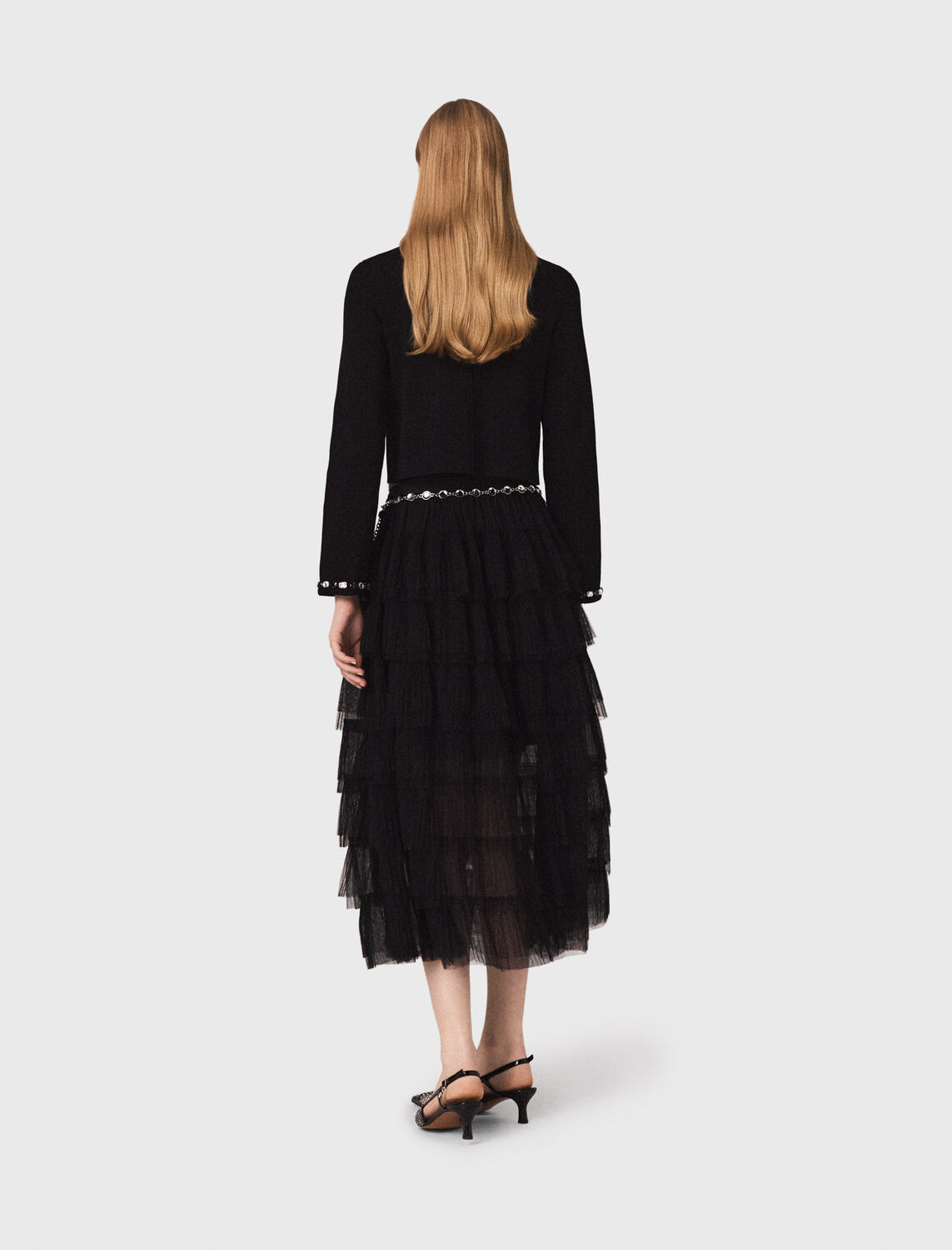 Cropped jewellery detail cardigan - Sweaters & Cardigans - MAJE