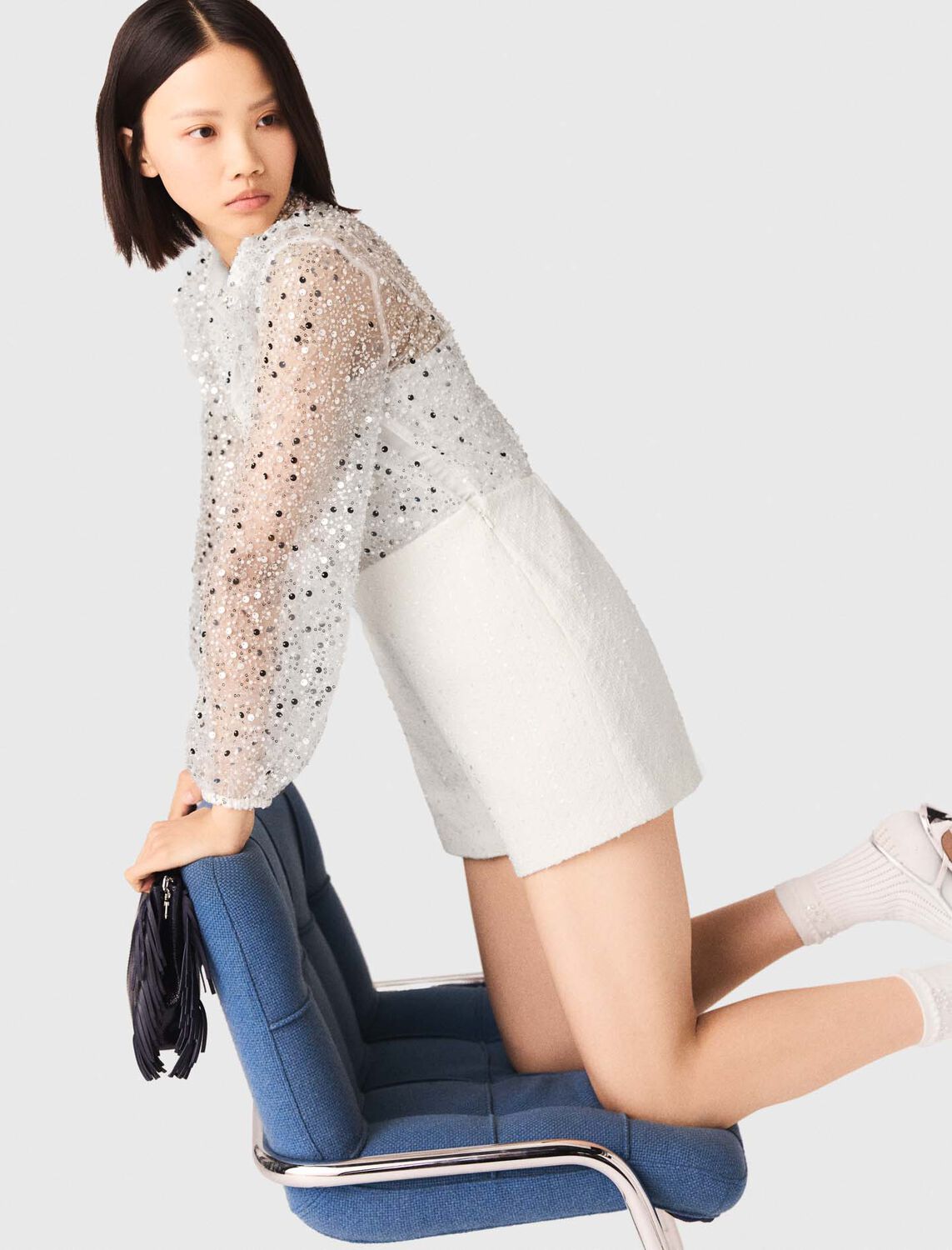 Tweed playsuit - Jumpshort & Jumpsuits - MAJE