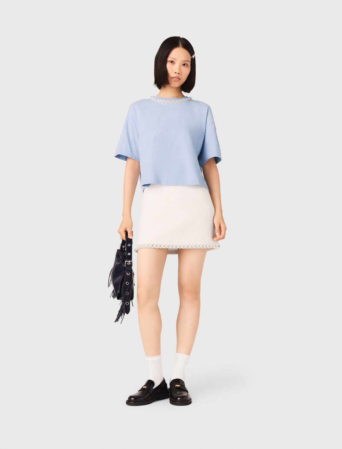 Jewellery neck T-shirt - T-Shirts - MAJE