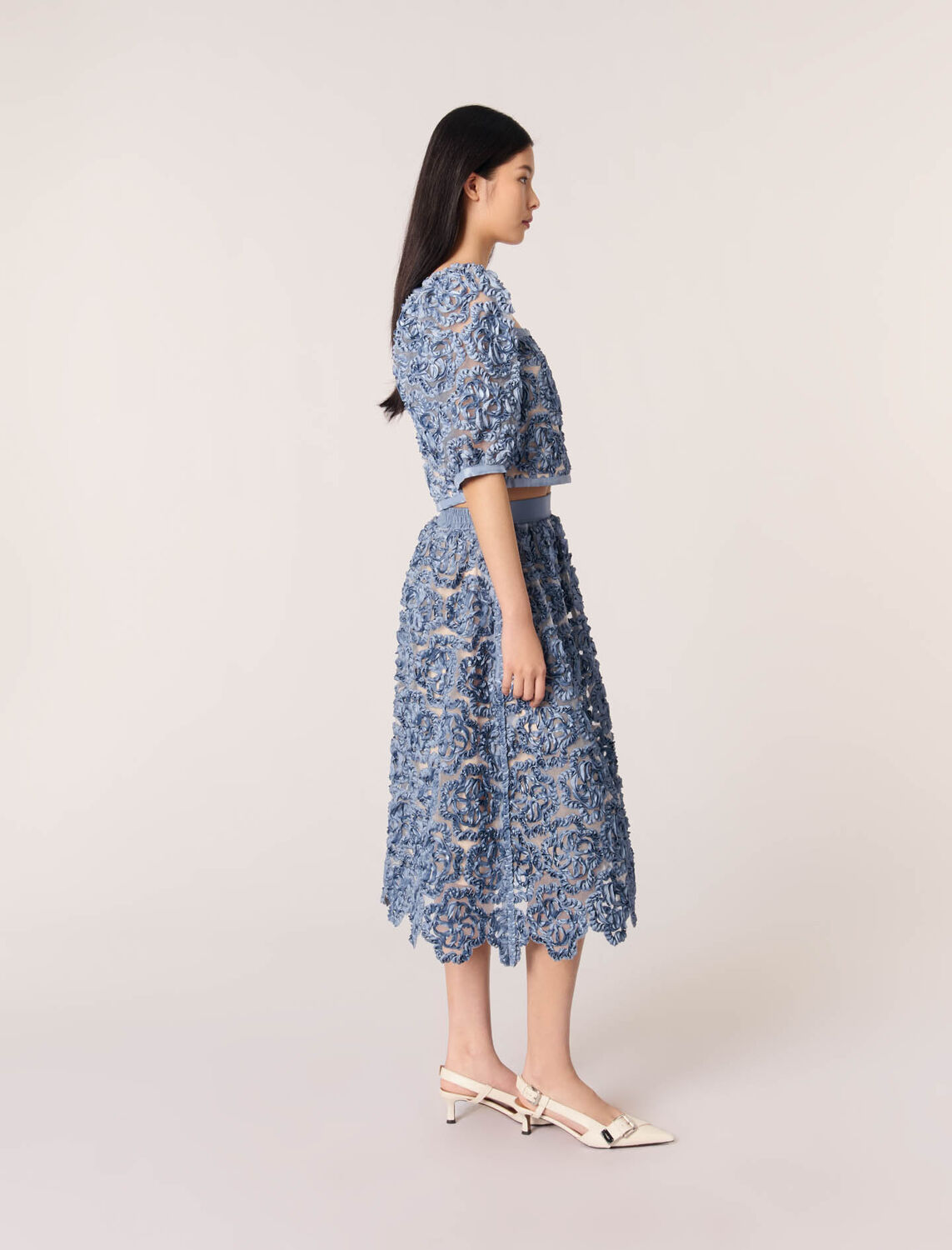 Floral organza maxi skirt - Skirts & Shorts - MAJE