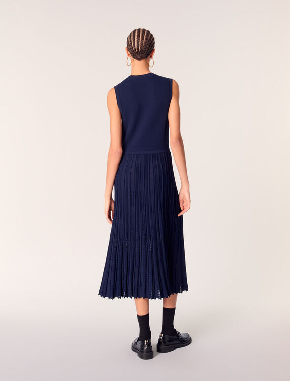 Pleated knit maxi dress - Dresses - MAJE