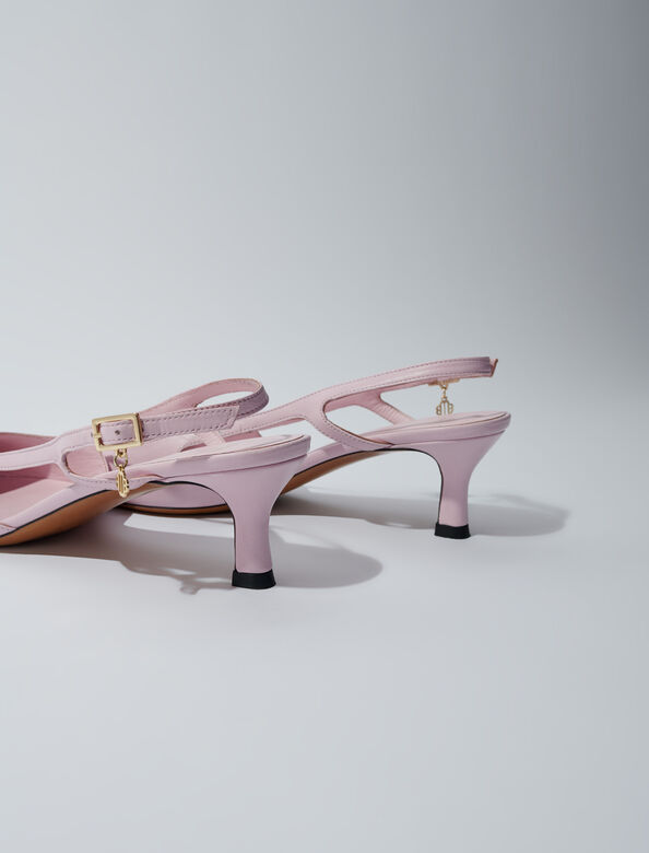 Pointed leather pumps : Sling-Back & Sandals color Pink