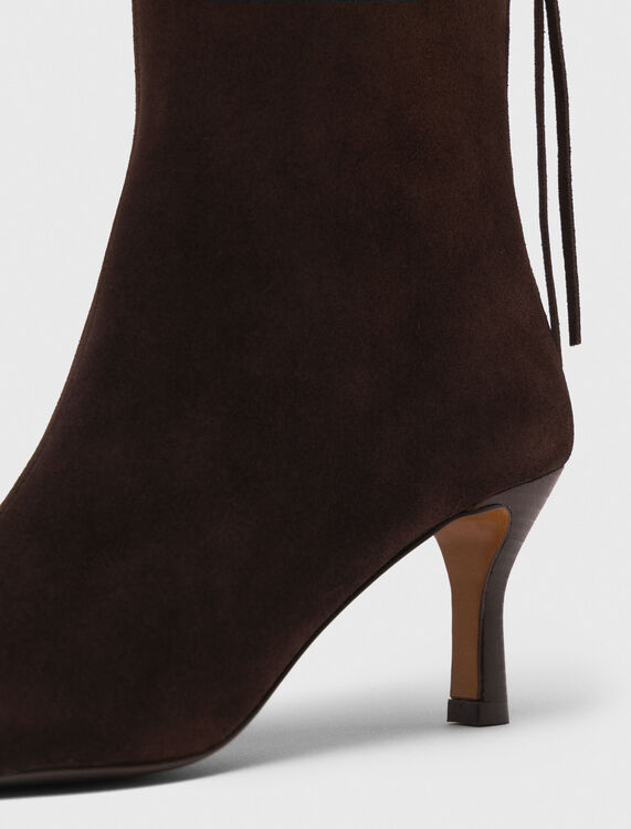 Zipped suede ankle boots - Booties & Boots - MAJE