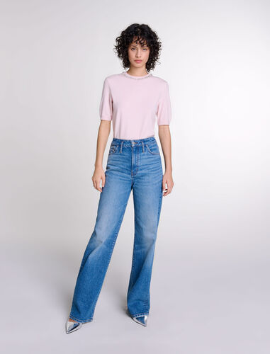 Knit crop jumper with rhinestones : Fall-Winter Collection color 