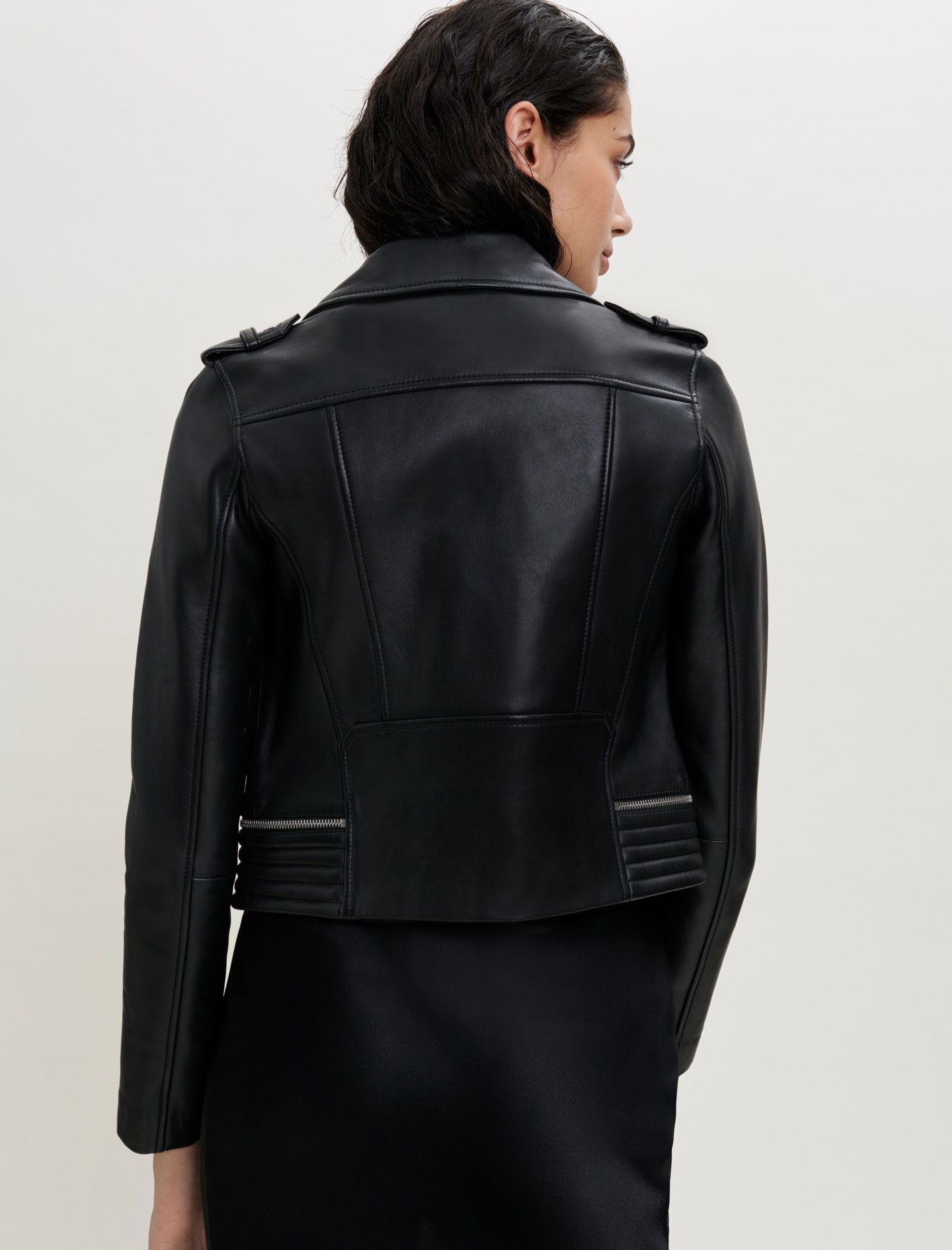 maje leather biker jacket