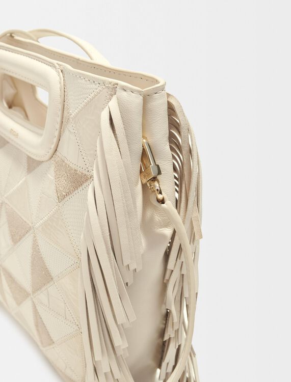 Leather M bag with patches -  - MAJE