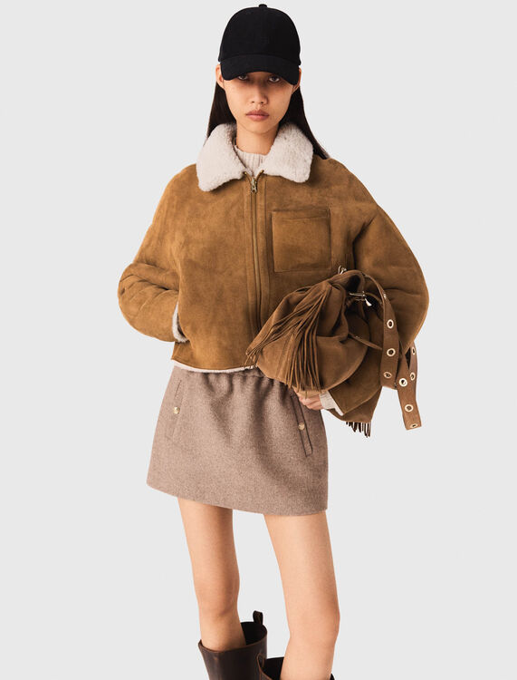 Reversible shearling coat - Coats - MAJE