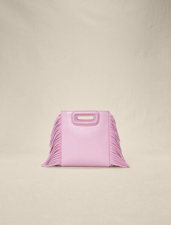 Pink leather mini M bag - M Bag - MAJE