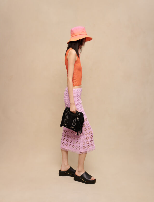 Crochet midi skirt : Bottoms color Parma Violet