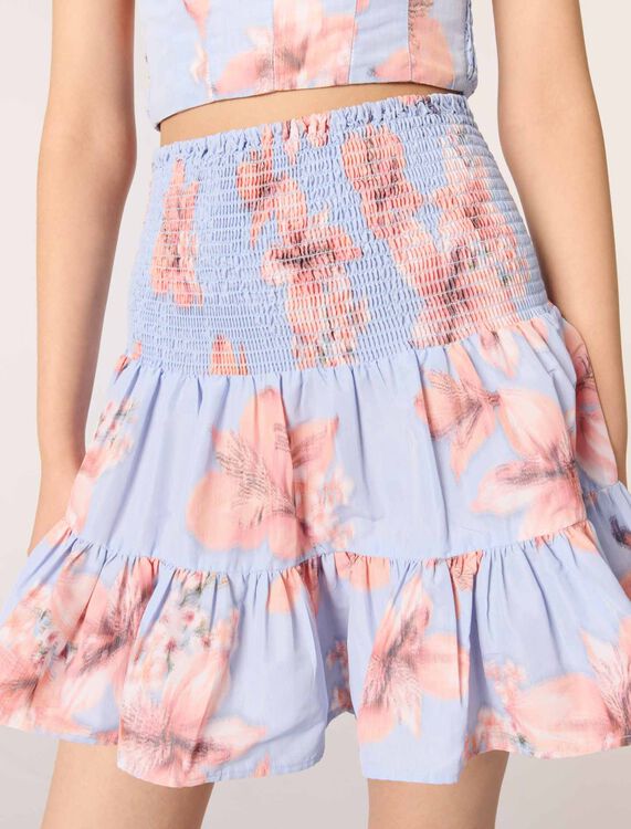 Patterned taffeta flared skirt -  - MAJE