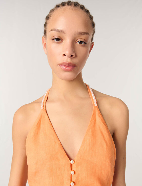 Short linen dress - Dresses - MAJE