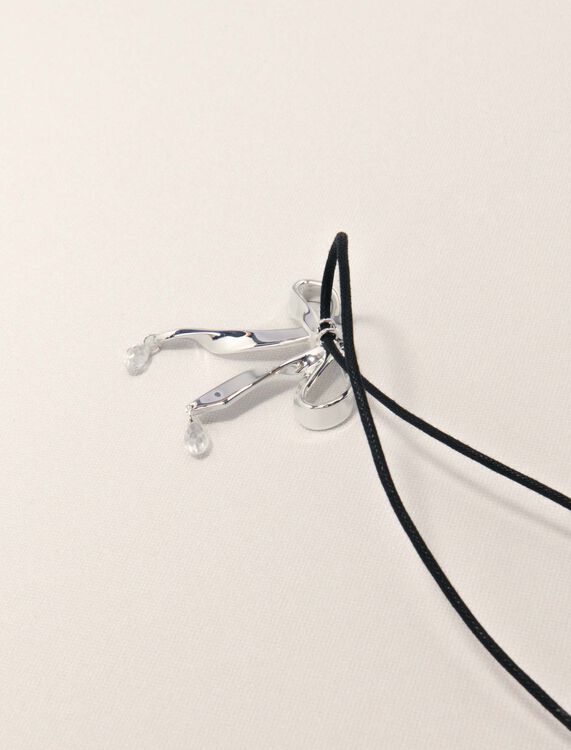 Silver bow necklace -  - MAJE