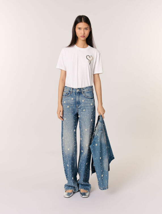 maje : Trousers & Jeans 顏色 蓝色/BLUE