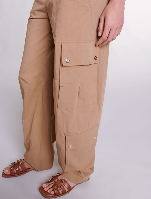 Cargo trousers with pockets : Trousers & Jeans color Beige