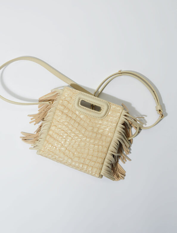 Mock croc leather mini M bag : M Bag color Glossy Beige