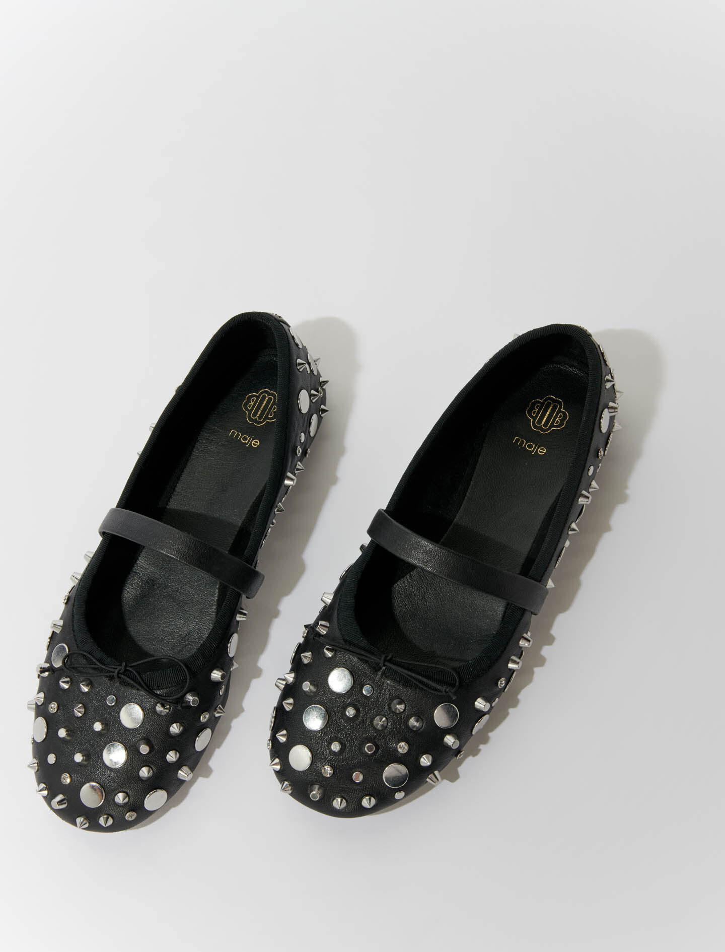 123FABYSTUDS Studded ballet flats Sling Back Sandals Maje