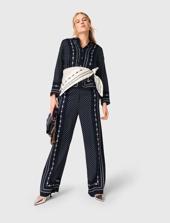 Printed fluid trousers - Trousers & Jeans - MAJE