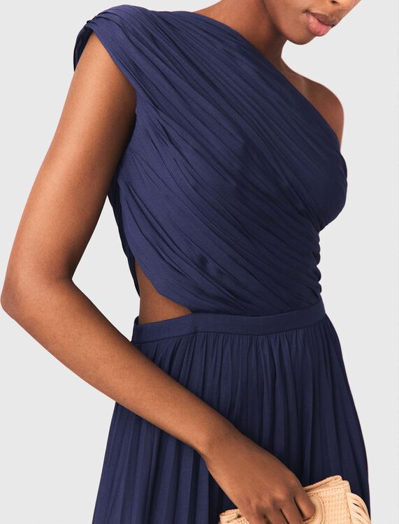Asymmetrical pleated maxi dress - Dresses - MAJE