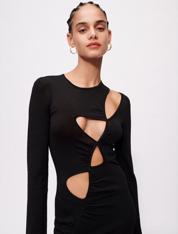 Stretch mesh dress with openings - Evening capsule collection - MAJE
