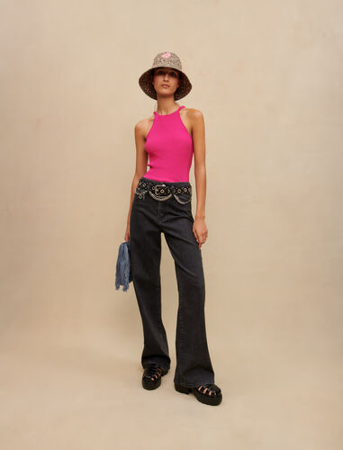 Link-strap top : Sweaters & Cardigans color Fuchsia