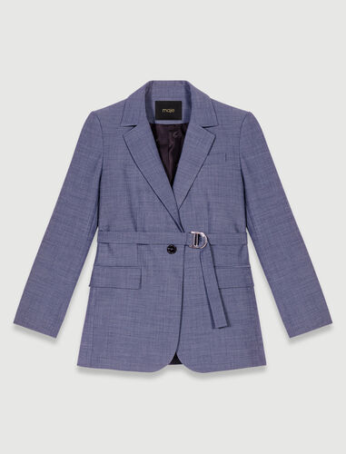 Belted blazer : Blazers & Jackets color Petrol Blue