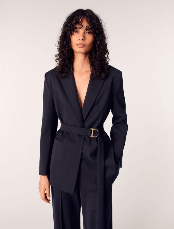 Suit jacket with pleated back - Blazers & Jackets - MAJE