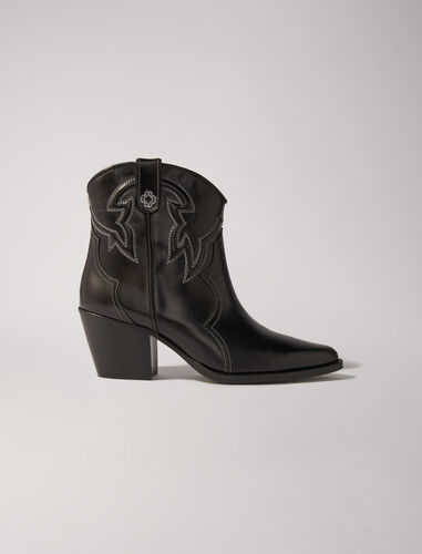 Leather cowboy ankle boots : Fall-Winter Collection color 