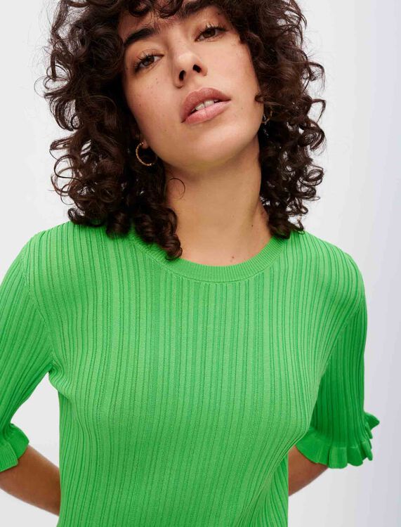 Knit dress with ruffles - Dresses - MAJE