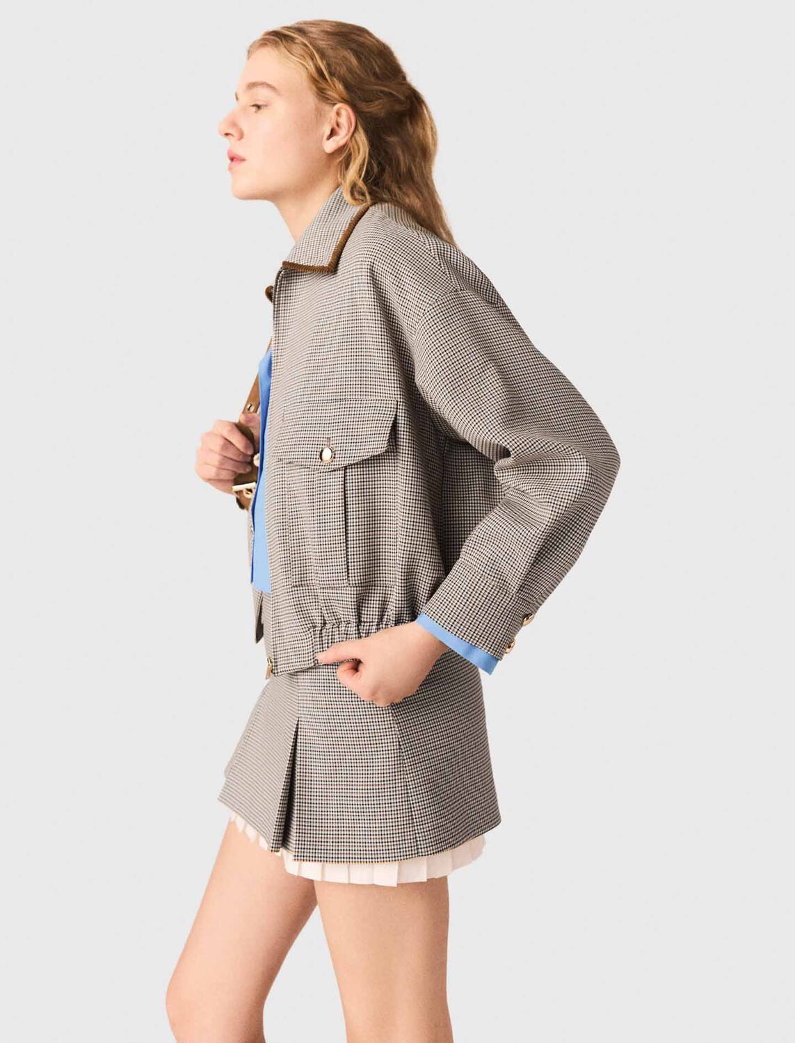 Checked bomber jacket - Blazers & Jackets - MAJE