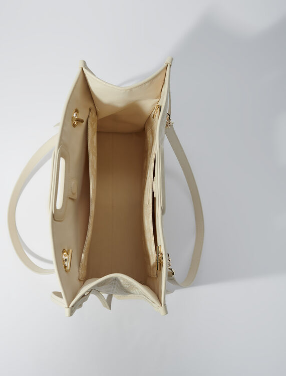 Clover print canvas shopping bag - Shoulder bags - MAJE