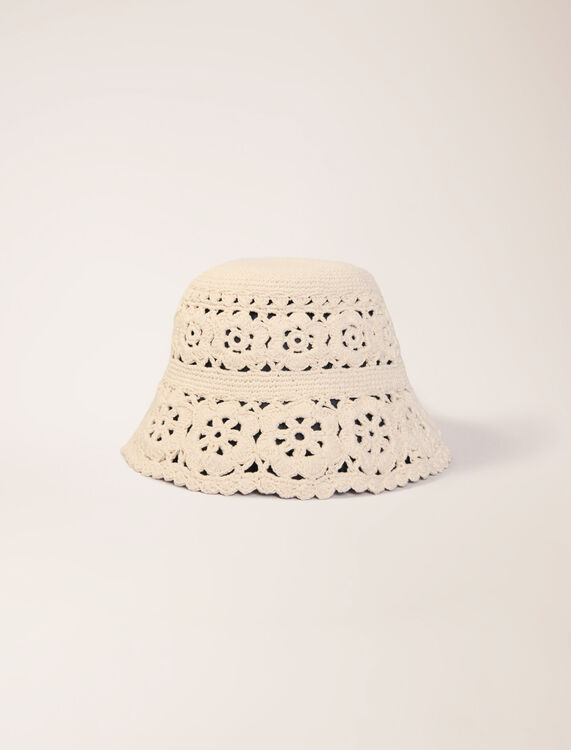 Crochet bucket hat : Caps and bucket hats color Ecru