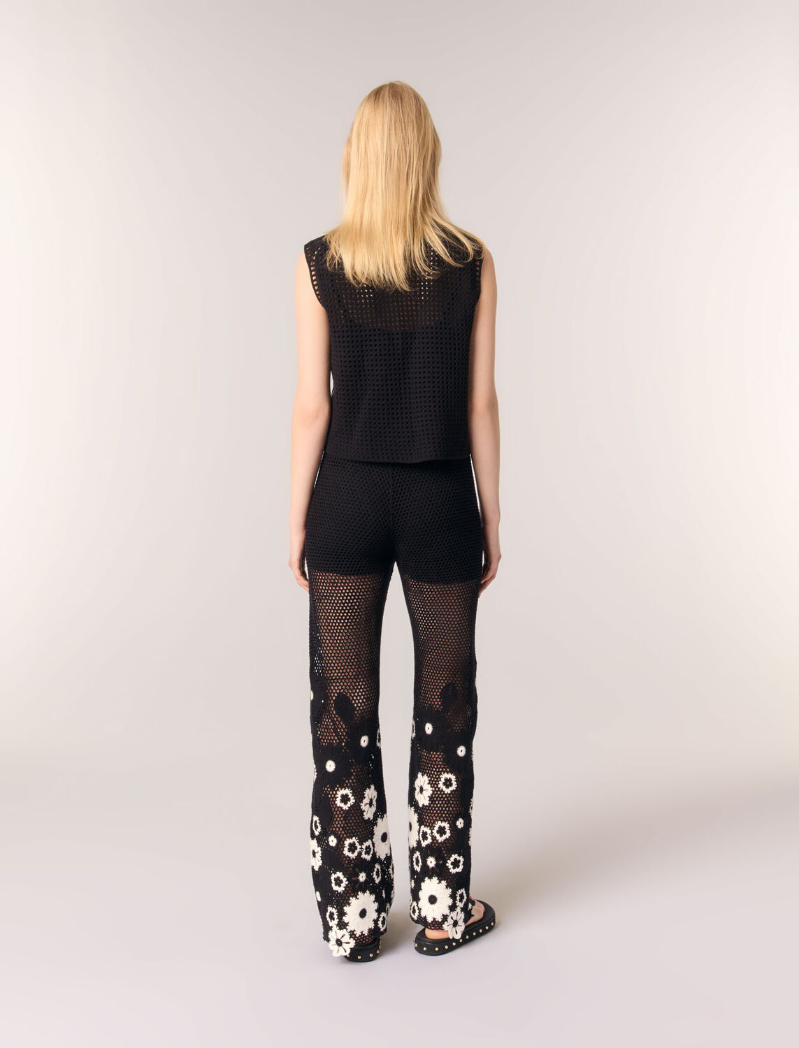 Floral crochet trousers - Trousers & Jeans - MAJE