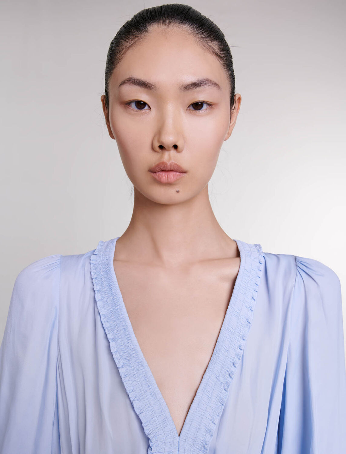 Blue ruffled dress : 30% Off color 