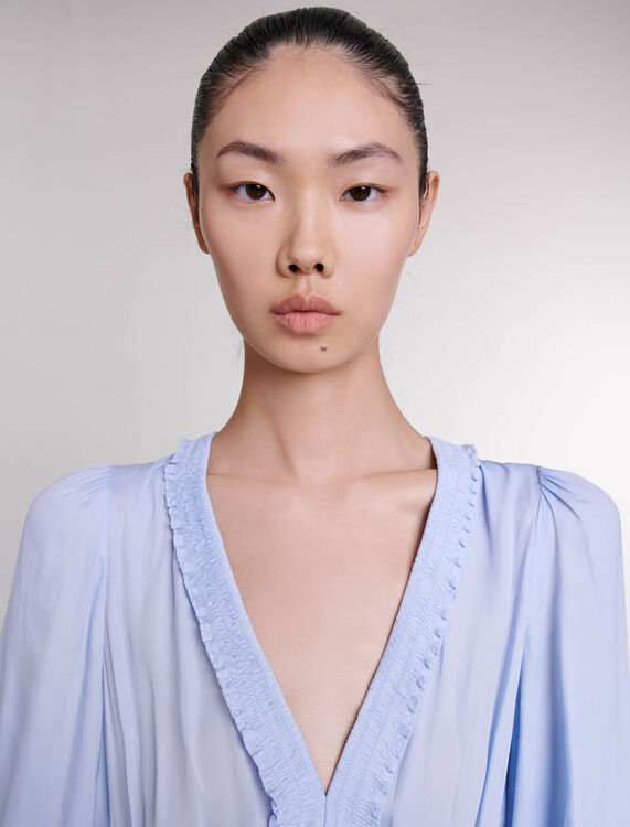 Blue ruffled dress - 30% Off - MAJE