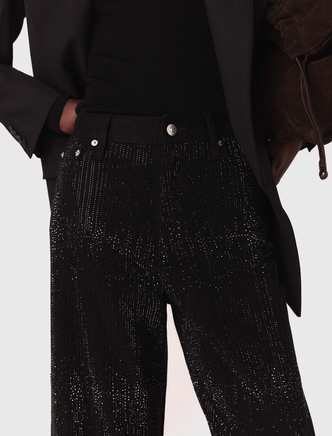 maje : Trousers & Jeans 顏色 黑色/BLACK