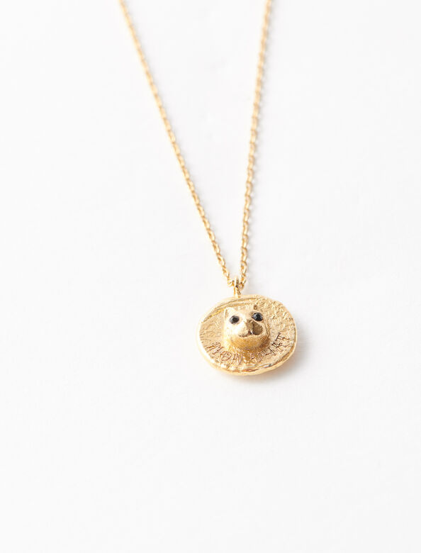 “Mon Chat” gold-plated necklace : Other Accessories color 