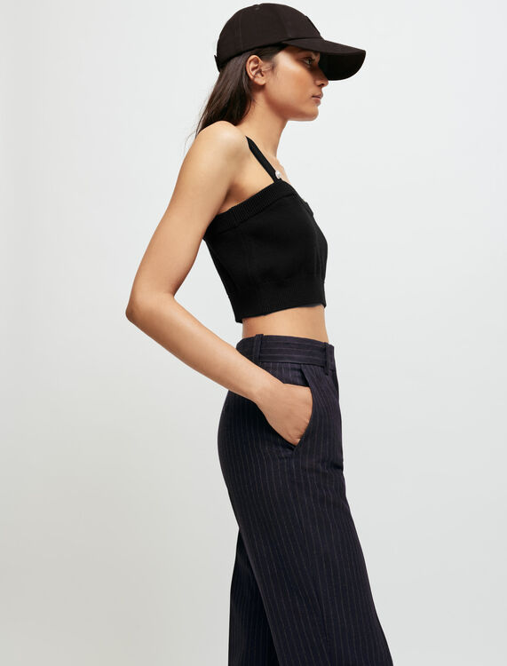 Knitted crop top with straps - Up to 60% off - MAJE