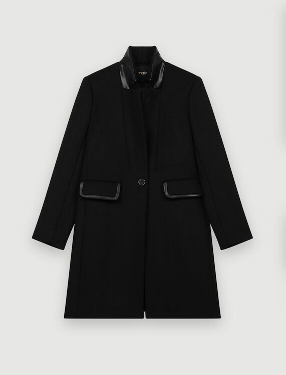 Wool broadcloth coat - Coats & Jackets - MAJE