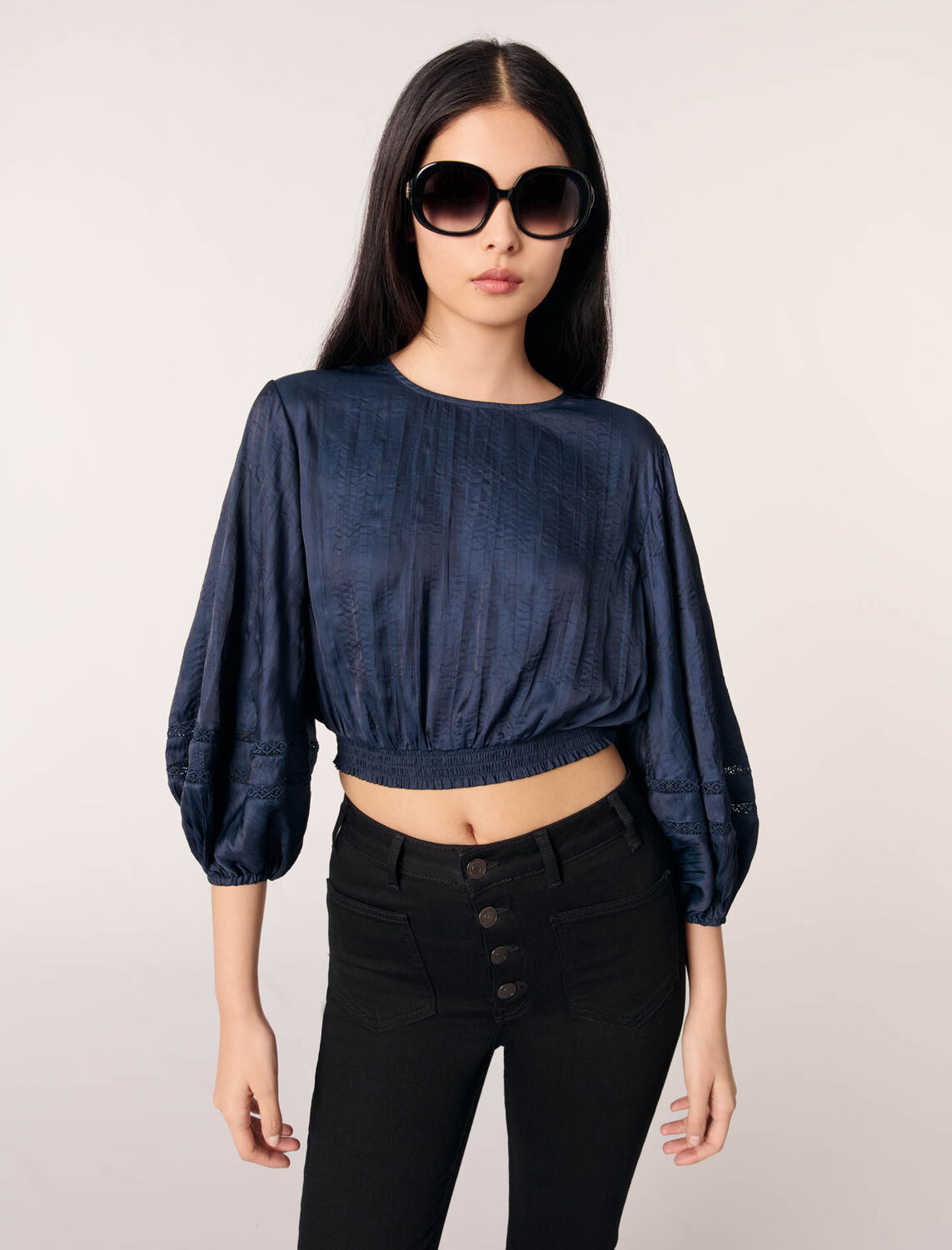 maje : Tops 顏色 深蓝色/NAVY