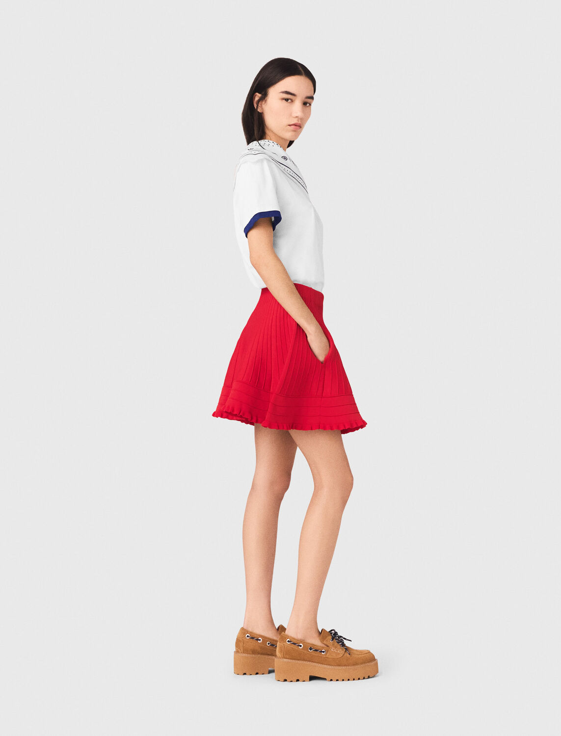 Compact knit short skirt - Skirts & Shorts - MAJE