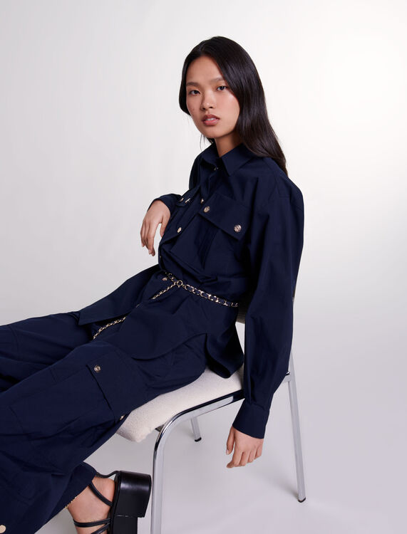 Belted long shirt - Fall-Winter Collection - MAJE