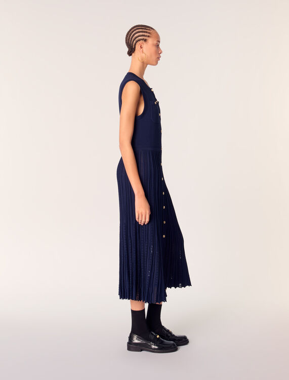 Pleated knit maxi dress - Dresses - MAJE