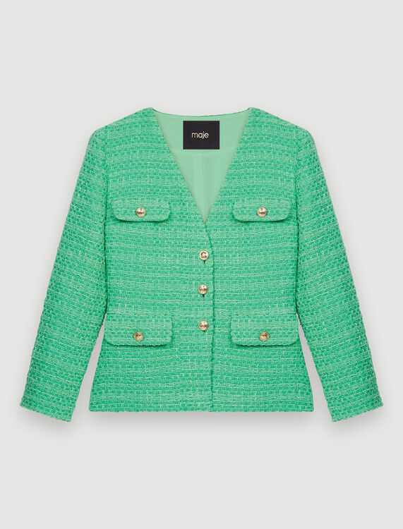 Fitted tweed jacket - Coats & Jackets - MAJE