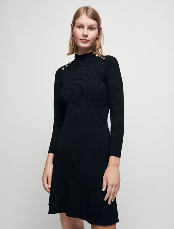 Ribbed knit dress with Maje buttons : Dresses color 