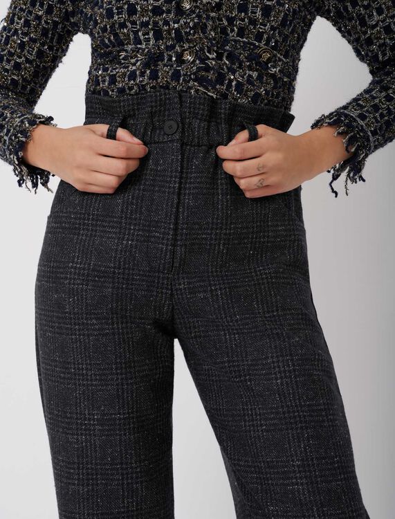 Checked trousers in recycled wool - Trousers & Jeans - MAJE