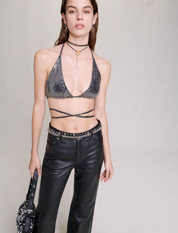 Glitter triangle top - Tops - MAJE