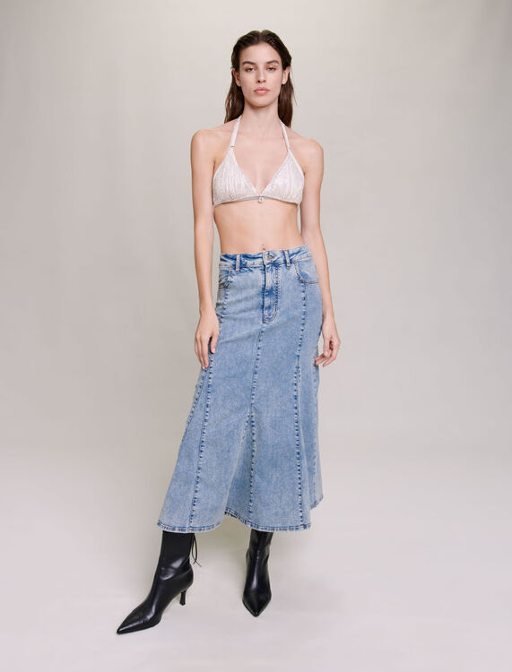 Bra with chains and rhinestones - T-Shirts - MAJE