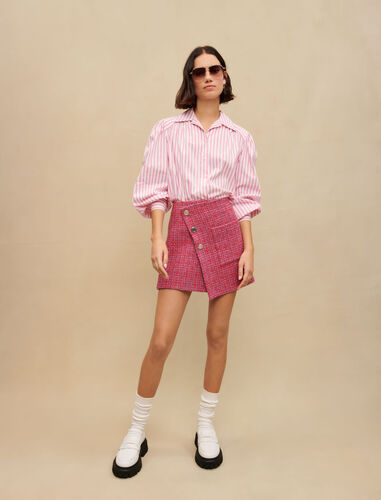 Tweed wrap skirt : Skirts & Shorts color Fuchsia