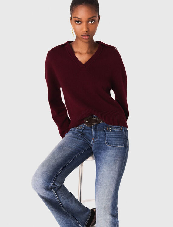 Open polo collar cardigan - Sweaters & Cardigans - MAJE
