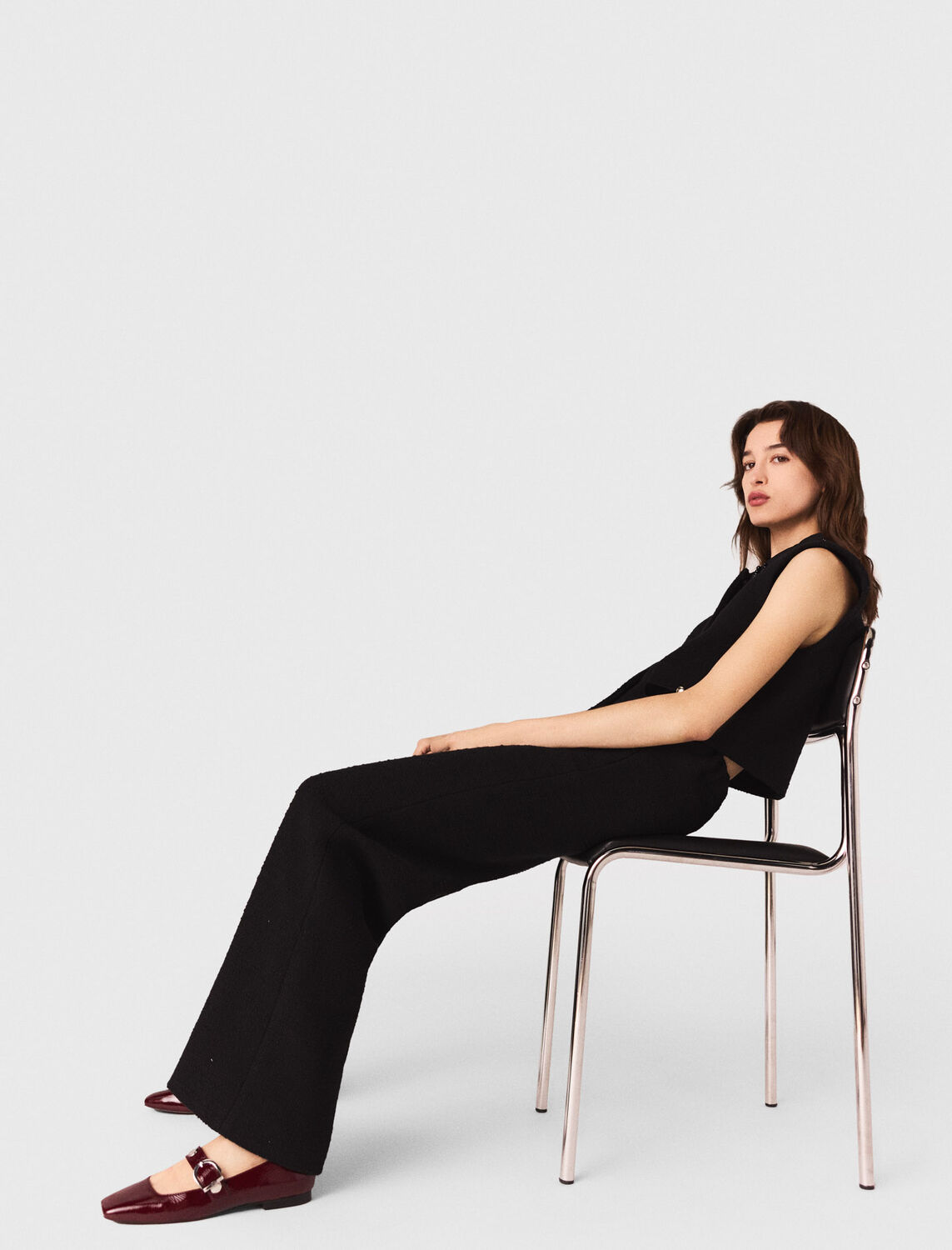 maje : Trousers & Jeans 顏色 黑色/BLACK